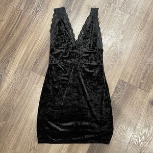 Free People Viper Velvet Mini Dress Black